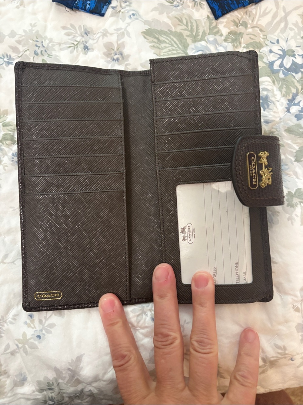 Coach Brown Saffiano Leather Women's Card & Key Holder